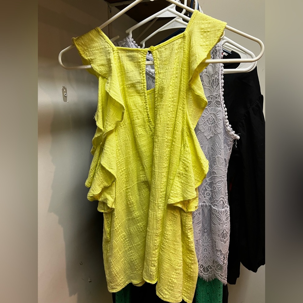 Universal Thread Yellow Ruffled Shirt - Picture 7 of 7
